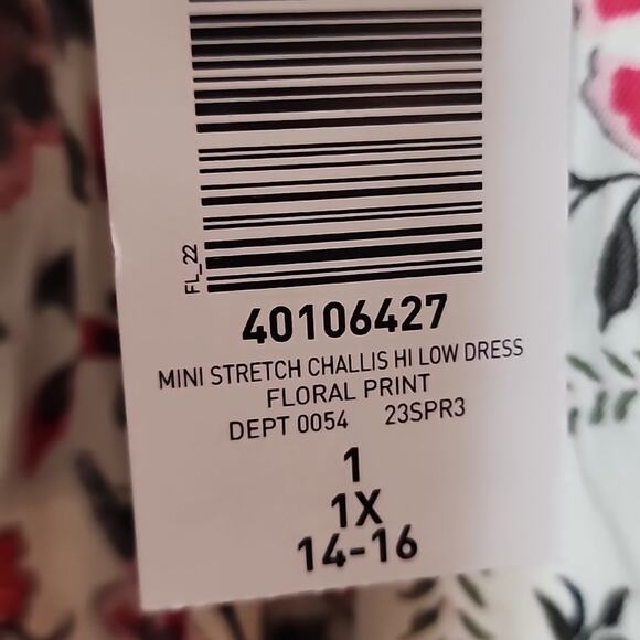 Torrid Mini Stretch Challis Hi-Low Dress, Floral Print, NWT, 1X - Picture 6 of 9